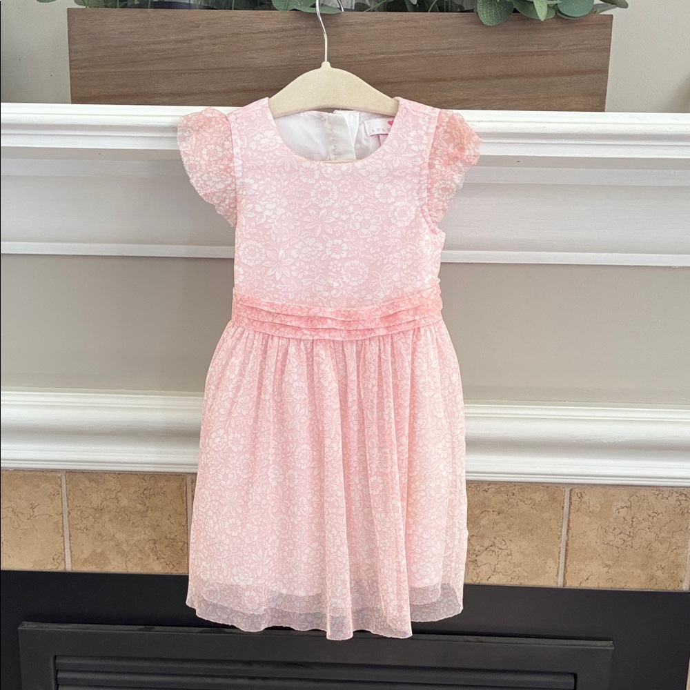 Girls 18 mos Lulurain Pink Floral Dress